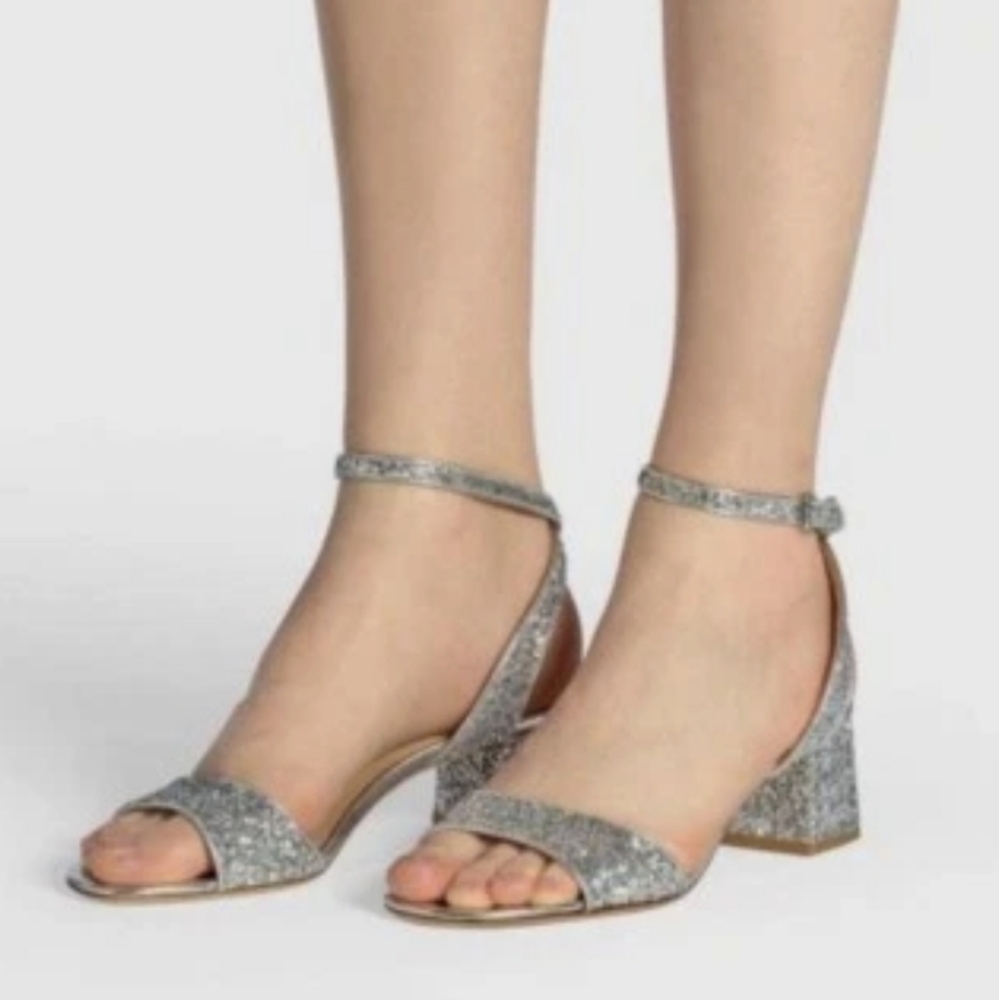 ASH "Iris" Glitter Block Heel Sandals